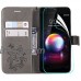 NOMO LG K30 Case with Screen Protector LG Premier Pro LTE Case  LG Phoenix Plus/LG K10 Alpha Case Wallet Flip Leather Butterfly Case Cover with Card Holder Kickstand Phone Case for LG K10 2018 Gray - B07FZLRXK5